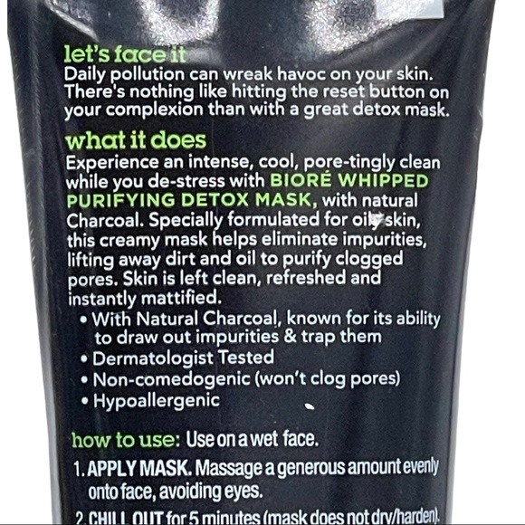 3 Pack Bioré Whipped Purifying Detox Mask 4 oz Oil Free De-Stress Hypoallergenic - Picture 4 of 5